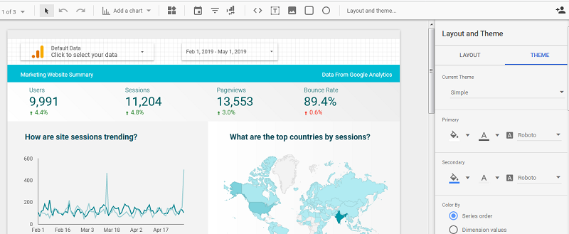 Customize Data Studio Report