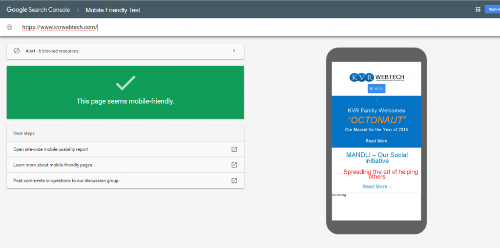 Google New Mobile Friendly Testing Tool