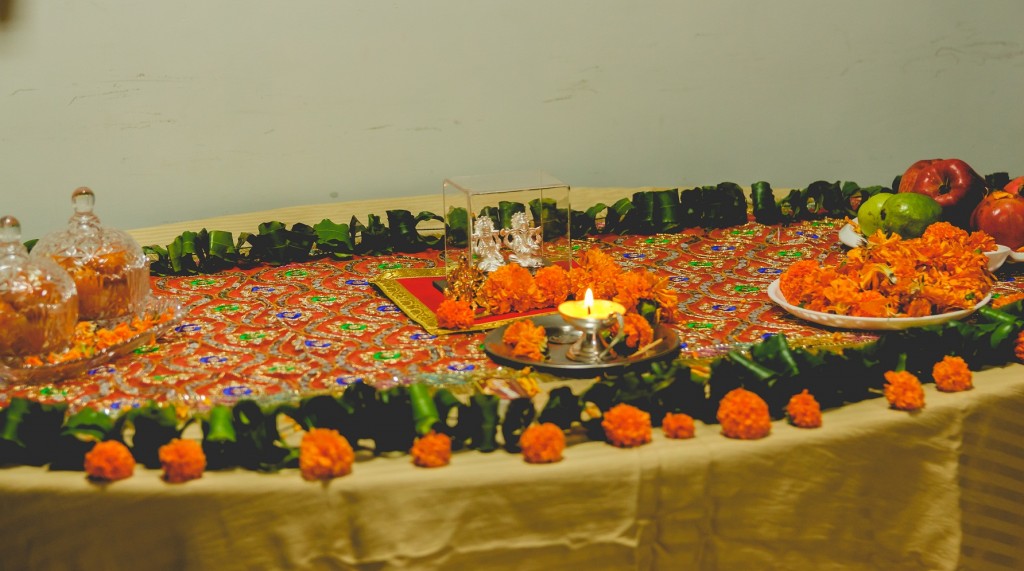 The pooja setup