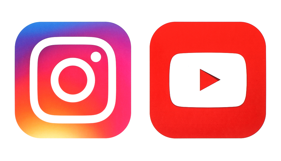 Instagram and YouTube