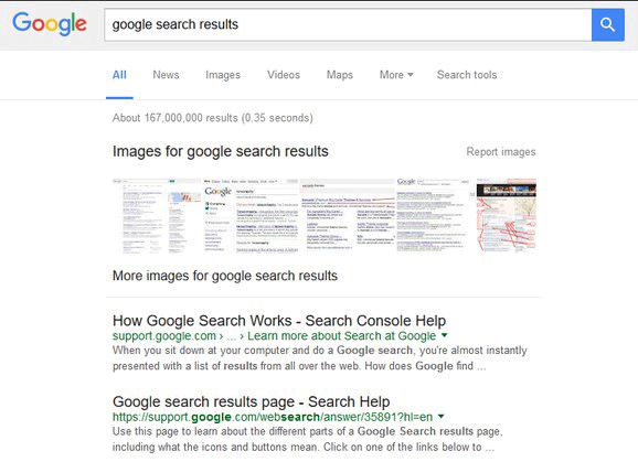 Google Research Results in Black Color