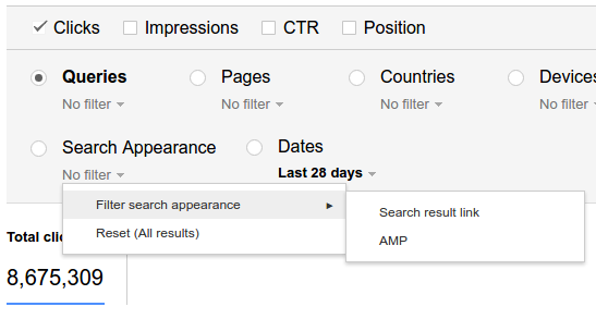 Google Search Analytics AMP Filter