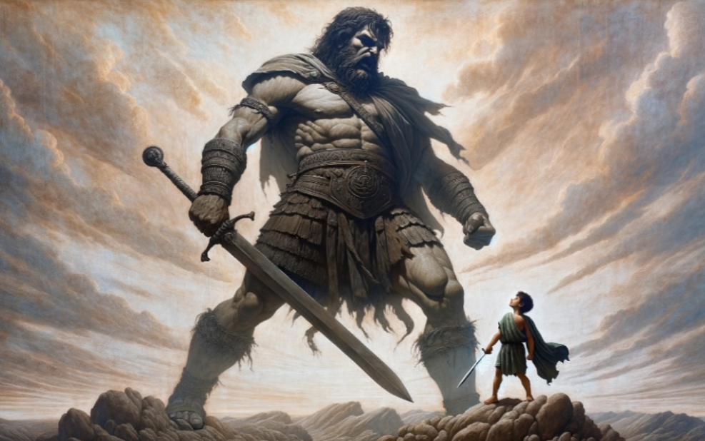 David vs Goliath image to represent the power of ChatGpt and Google